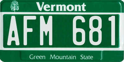 VT license plate AFM681