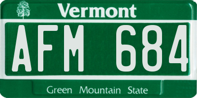 VT license plate AFM684