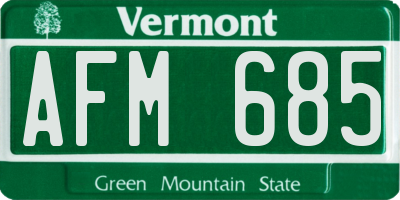 VT license plate AFM685