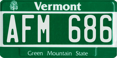 VT license plate AFM686