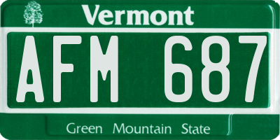 VT license plate AFM687