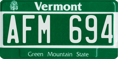 VT license plate AFM694