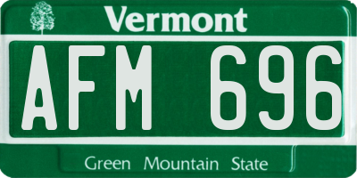 VT license plate AFM696