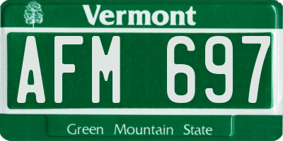 VT license plate AFM697