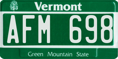 VT license plate AFM698