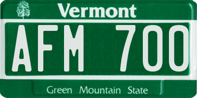 VT license plate AFM700