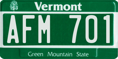 VT license plate AFM701