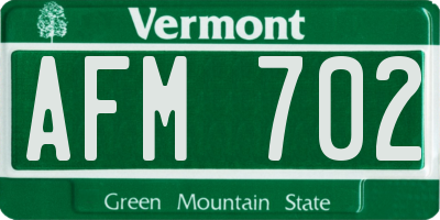 VT license plate AFM702