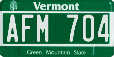 VT license plate AFM704