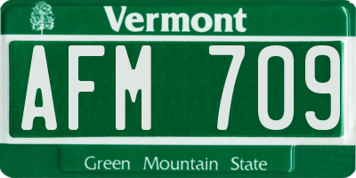 VT license plate AFM709