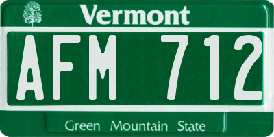 VT license plate AFM712