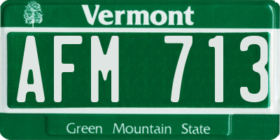 VT license plate AFM713