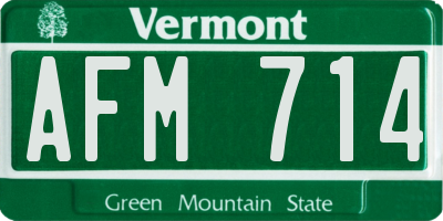 VT license plate AFM714
