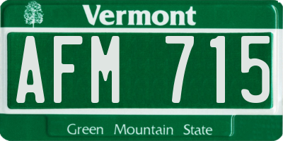 VT license plate AFM715