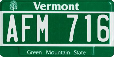 VT license plate AFM716