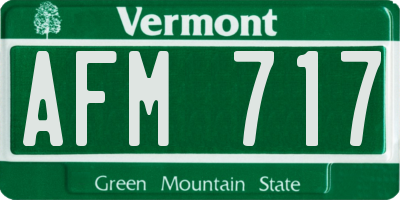 VT license plate AFM717