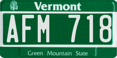 VT license plate AFM718