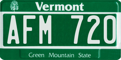 VT license plate AFM720