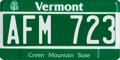 VT license plate AFM723
