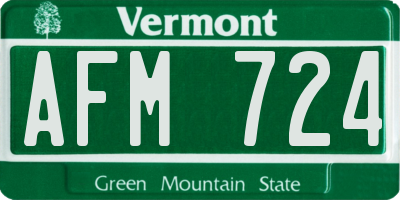 VT license plate AFM724