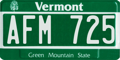 VT license plate AFM725