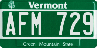 VT license plate AFM729