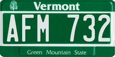 VT license plate AFM732