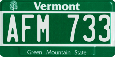 VT license plate AFM733