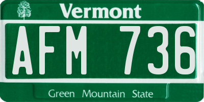 VT license plate AFM736