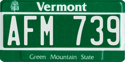VT license plate AFM739