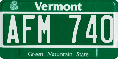 VT license plate AFM740