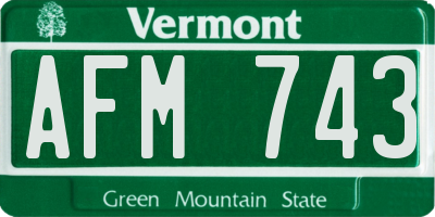 VT license plate AFM743
