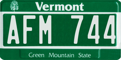 VT license plate AFM744