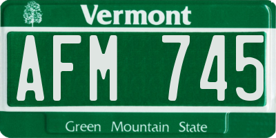 VT license plate AFM745