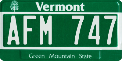 VT license plate AFM747