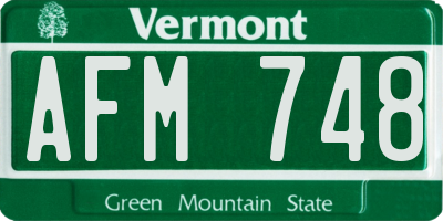 VT license plate AFM748