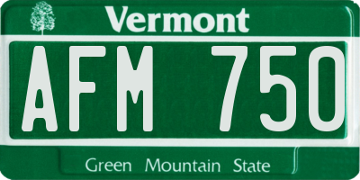 VT license plate AFM750