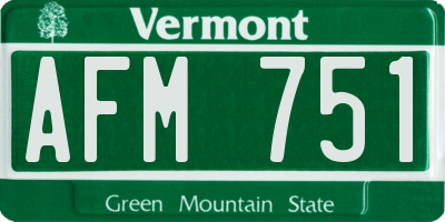VT license plate AFM751