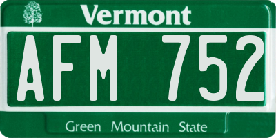 VT license plate AFM752