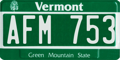 VT license plate AFM753