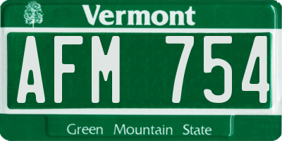 VT license plate AFM754