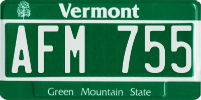 VT license plate AFM755