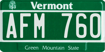 VT license plate AFM760