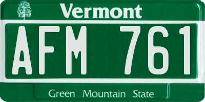 VT license plate AFM761