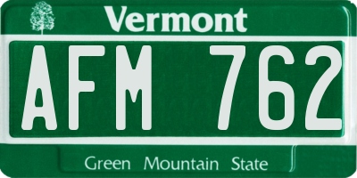 VT license plate AFM762