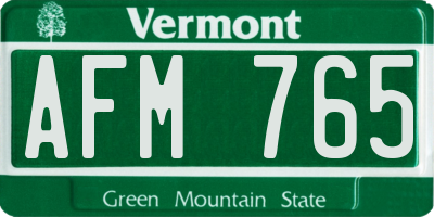 VT license plate AFM765