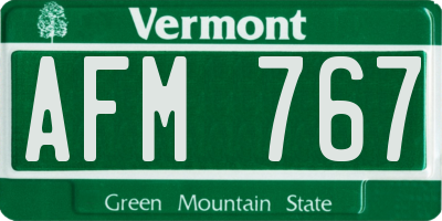 VT license plate AFM767