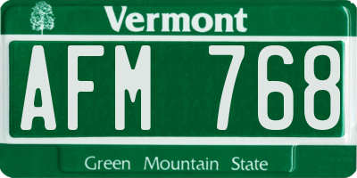 VT license plate AFM768