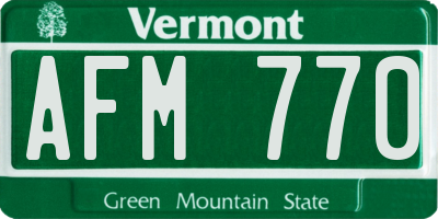 VT license plate AFM770