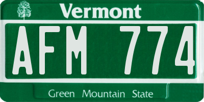 VT license plate AFM774
